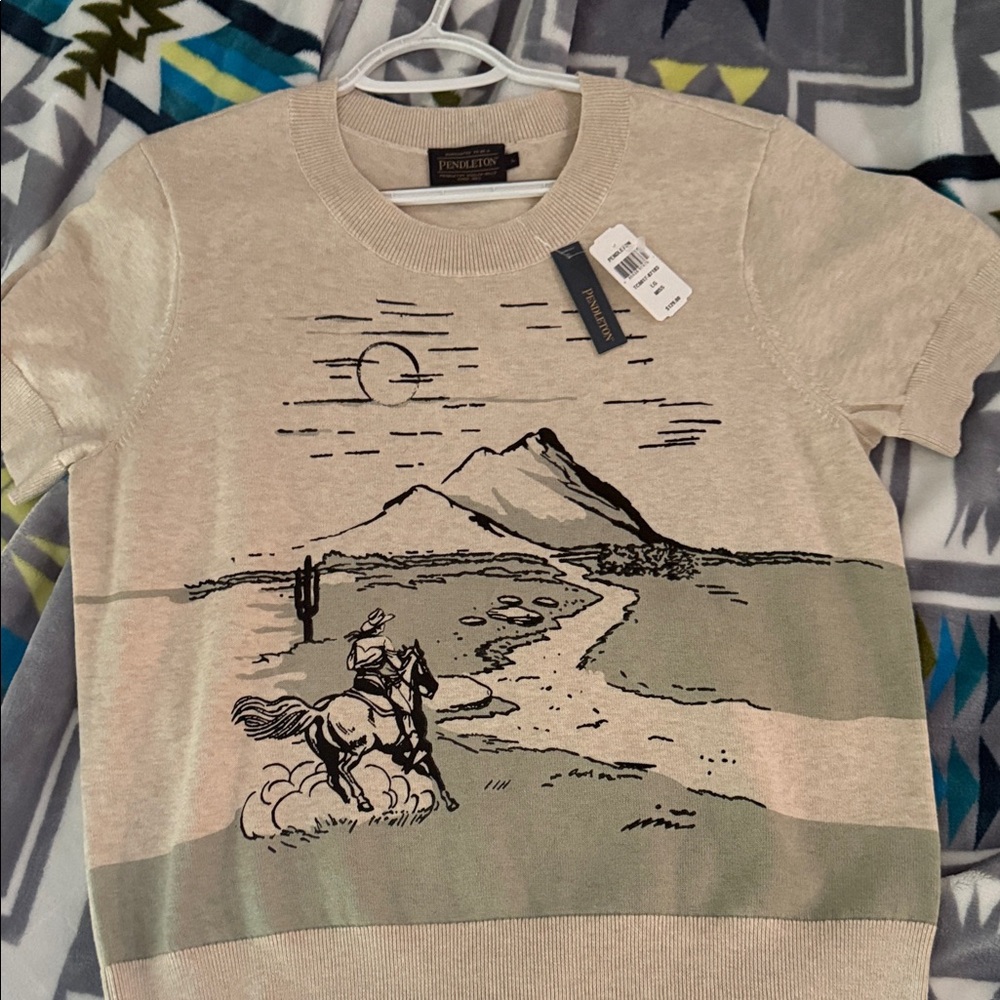 Pendleton Tan Graphic Sweater